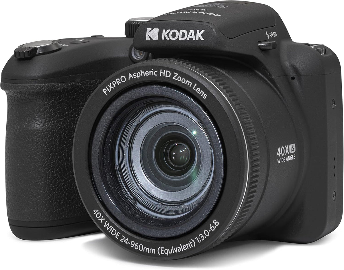 KODAK Pixpro AZ405 Bridgekamera - 20 MP BSI CMOS Sensor und 40 fach optischer Zoom - 24 mm Weitwinkel mit OIS - Full HD 1080p Schwarz