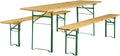 SCHÄFER SHOP Bierzeltgarnitur klappbar - Tisch und 2 Bierbänke - Bänke 220 x 25 x 49 cm - Naturbraun Festzeltgarnitur für Garten Feste