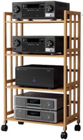 Professioneller Audio Geräte Ständer 4 Ebenen - Mehrschichtiges Holz Rack für Verstärker und Heimkino - Platzsparende stabile Konstruktion - Für Studio und Audioanlage