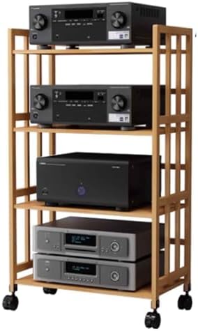 Professioneller Audio Geräte Ständer 4 Ebenen - Mehrschichtiges Holz Rack für Verstärker und Heimkino - Platzsparende stabile Konstruktion - Für Studio und Audioanlage