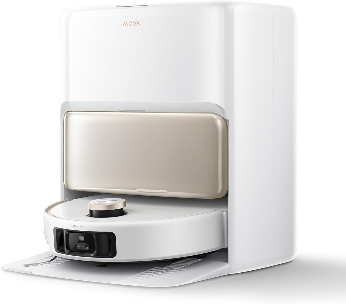 Mova V50 Ultra Complete Saugroboter mit Wischfunktion - 24000 Pa Saugleistung - Auto Docking mit Heißwasserreinigung Bianco