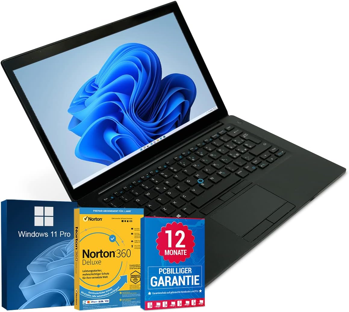 Dell Latitude 7480 14 Zoll Full HD Generalüberholt - Intel Core i5 7200U bis 3,10 GHz - 8 GB RAM und 256 GB SSD - Windows 11 Pro Schwarz