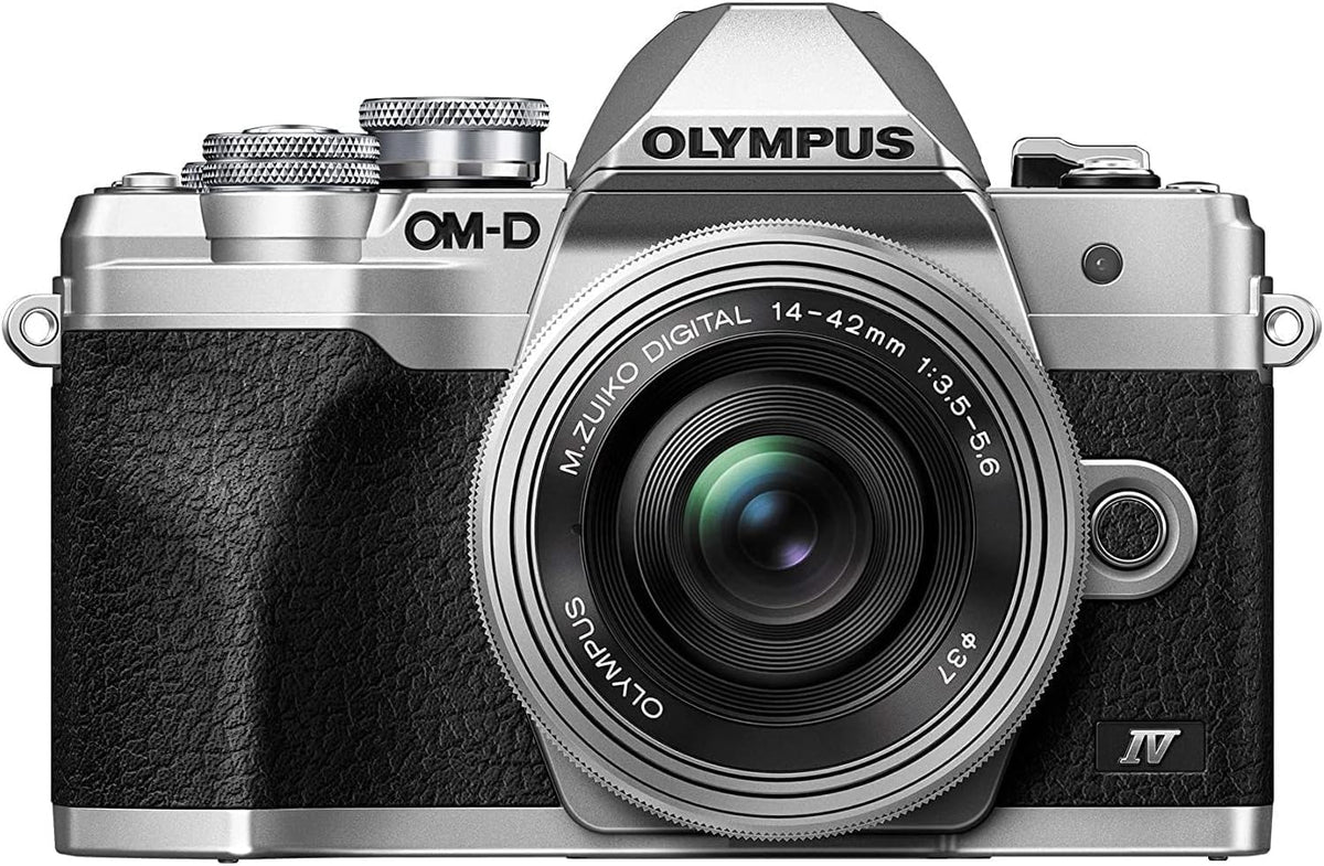 Olympus OM D E M10 Mark IV Systemkamera - 20 MP CMOS Sensor und 5 Achsen Bildstabilisierung - M Zuiko 14 42 mm Pancake Objektiv - WiFi Silber
