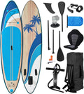 Stand Up Paddle Board 320 x 81 x 15 cm - aufblasbares SUP aus PVC in Wave - 2 in 1 Paddel und Kajaksitz - Set mit Pumpe Rucksack und Zubehör