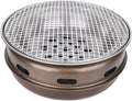 Runder Holzkohle Tischgrill 11 x 11 x 4,9 Zoll - Metalleisen mit Edelstahl Grillrost - kompakter Camping Grillofen - für Fleisch Spieße Burger und Gemüse