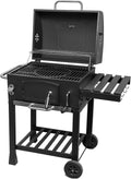 ACTIVA Grill Gusseisen Grillwagen Angular - Holzkohle BBQ Grill mit höhenverstellbarem Grillrost - Mobiler Gartengrill Schwarz