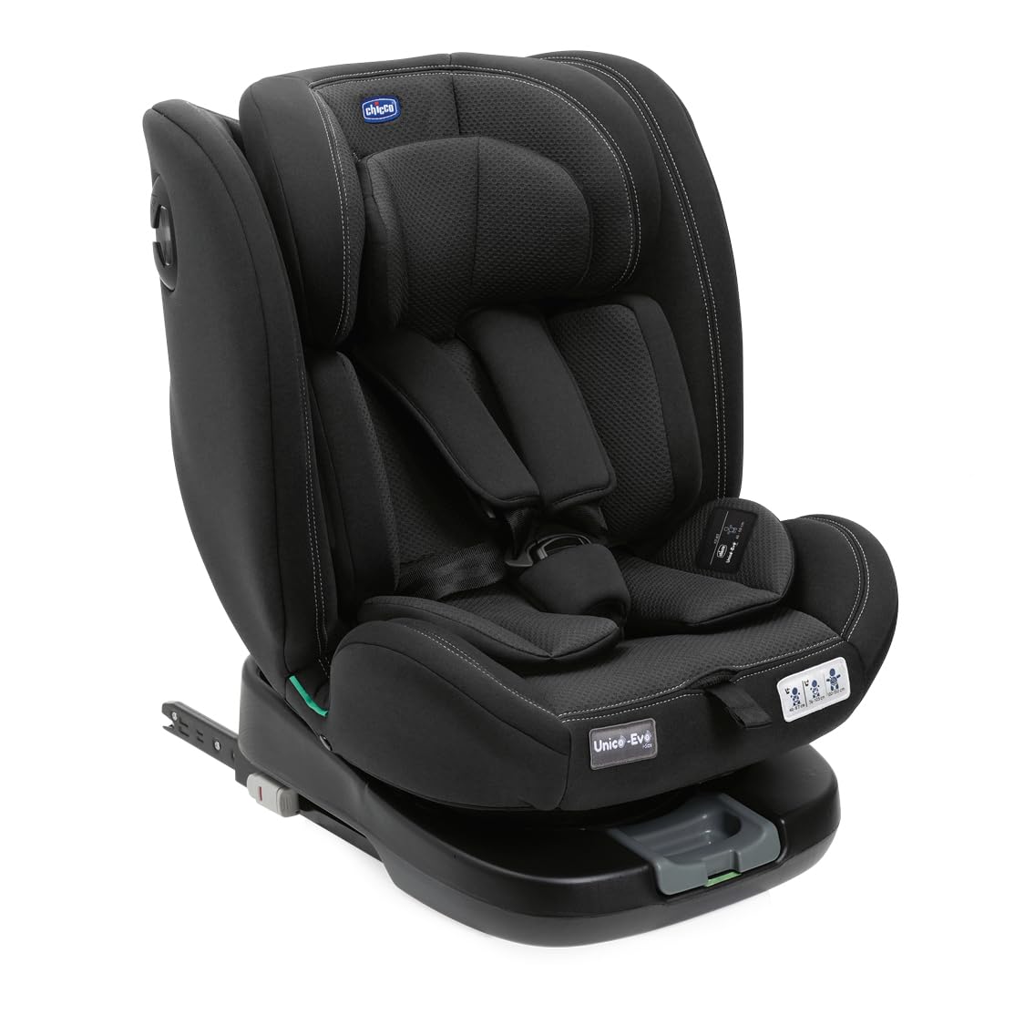 Kindersitz Unico Evo i Size 40 bis 150 cm - ab Geburt bis etwa 12 Jahre - 360 Grad drehbar und neigbar - 5 Punkt Gurt und ECE R129 03