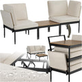 tectake 5 in 1 Gartenlounge Set - Lounge Sessel Liege Gartenbank und Balkontisch - Outdoor Möbel für Balkon und Terrasse - Braun Holzoptik