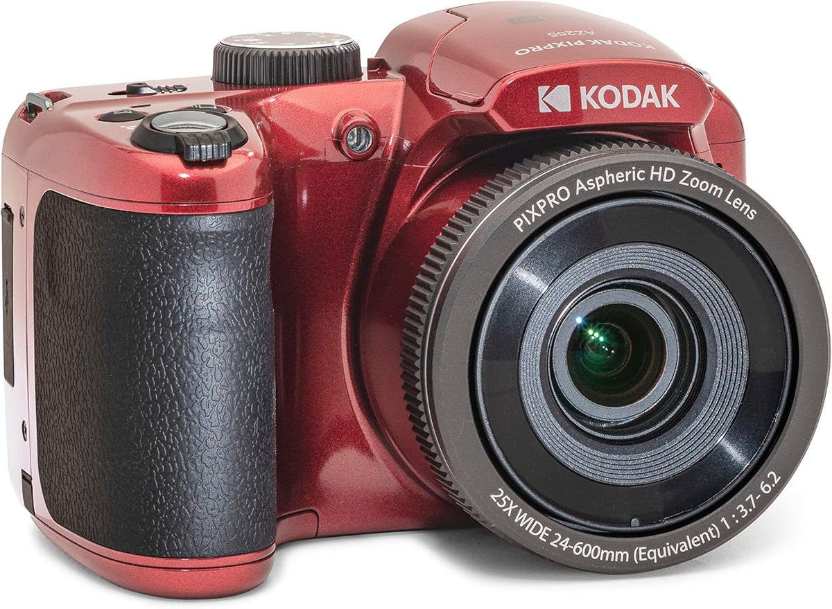 KODAK PIXPRO AZ255 Digitalkamera - 16 MP BSI CMOS Sensor und 25 fach optischer Zoom - 24 mm Weitwinkel und 1080P Full HD - 7,6 cm LCD Rot