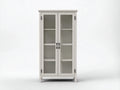 Vitrinen Glasschrank Holz und Glas 86x38x150 cm - Weiß-Transparent - Landhaus Vitrine mit 2 Glastüren