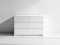 Kommode mit Schubladen aus Holzwerkstoff 120 x 45 x 80 cm - Weiß - Modernes griffloses Design mit 6 Schubladen