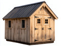 Gartenhäuser aus Massivholz mit Doppeltür und 4 Fenstern 220x180x230 cm - Naturbraun Anthrazit - Gerätehaus mit Satteldach