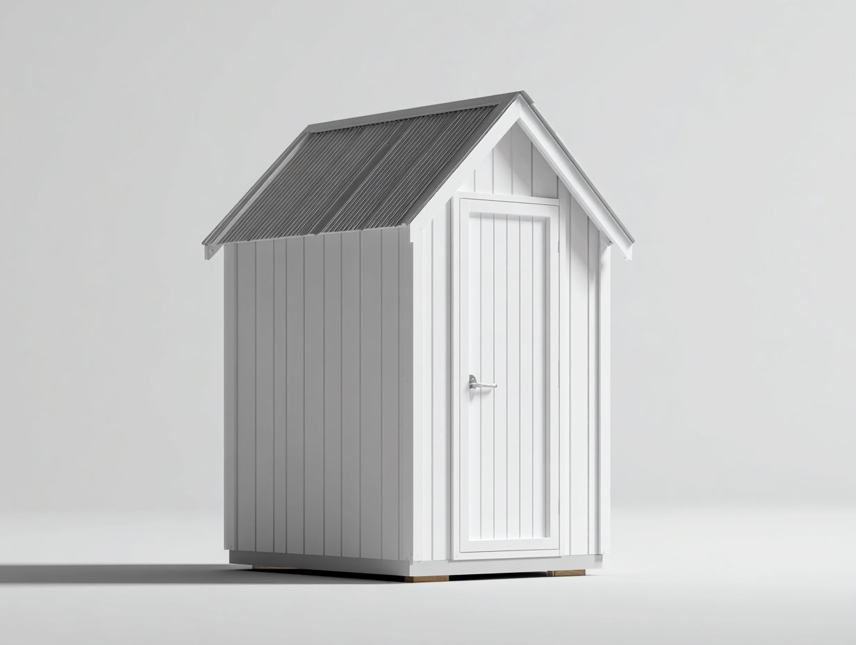 Gartenhäuser Gerätehaus Holz 200x160x220 cm - Weiß-Dunkelgrau - kompaktes Gartenhaus mit Satteldach